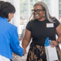 Laila McCloud receiving bag